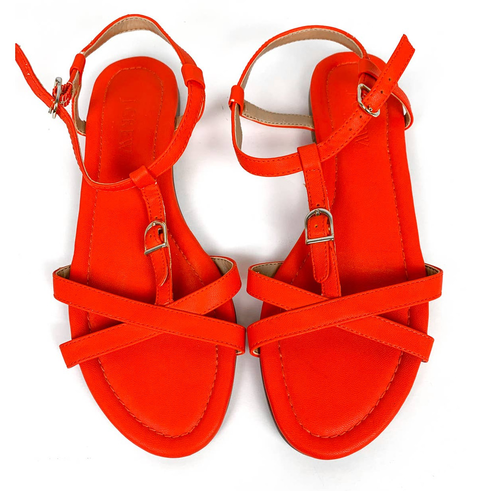 J. Crew Strappy Ankle Sandals Red Size 6.5